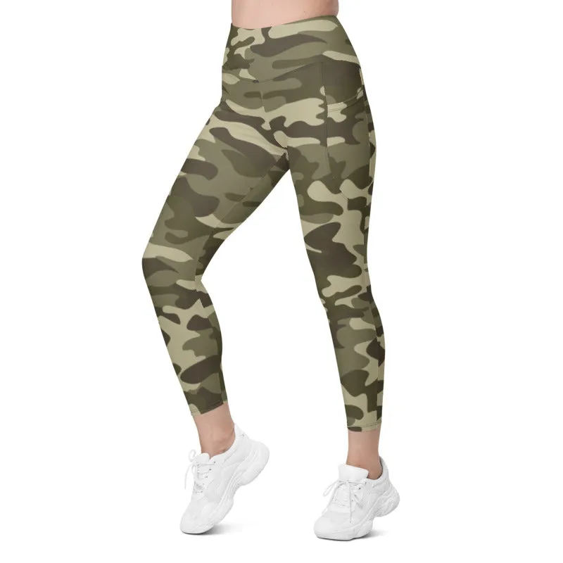 ELEVATED ESSENTIALS, THE PERFECT SIDE POCKET LEGGING GREEN CAMO