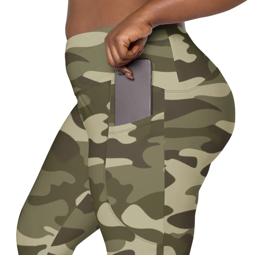 ELEVATED ESSENTIALS, THE PERFECT SIDE POCKET LEGGING GREEN CAMO