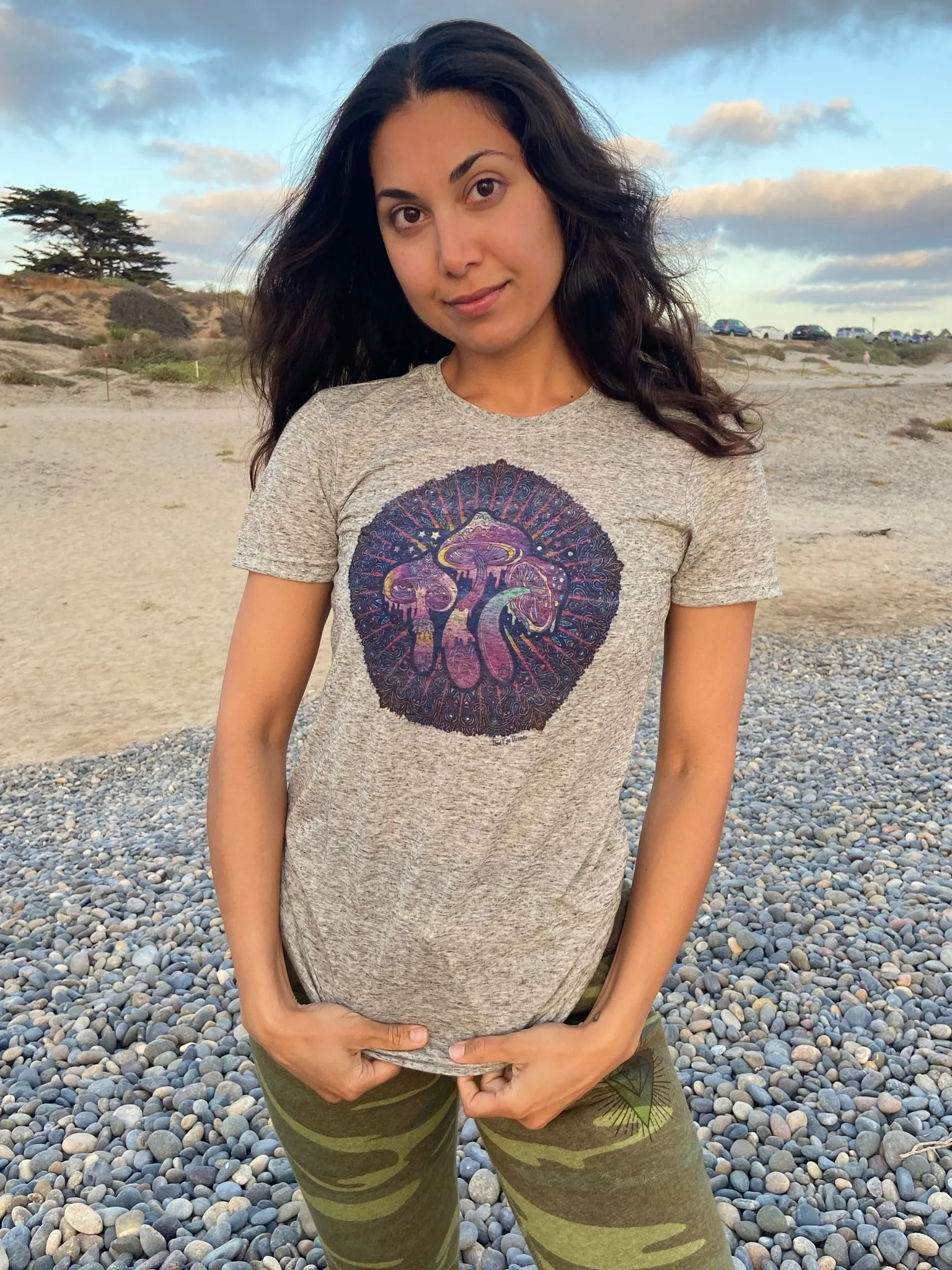 Entheogenic "Magic" Mushrooms on Linen Tee