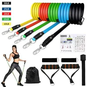 Fitness Resistance Bands 150 Lbs with Door Anchor Muscle Training Rubber Tubes Band Elastic Pull Rope Tension Rope Gym Equipment