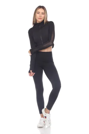 Fitwear Thumbs Up Crop Jacket 6030C Black