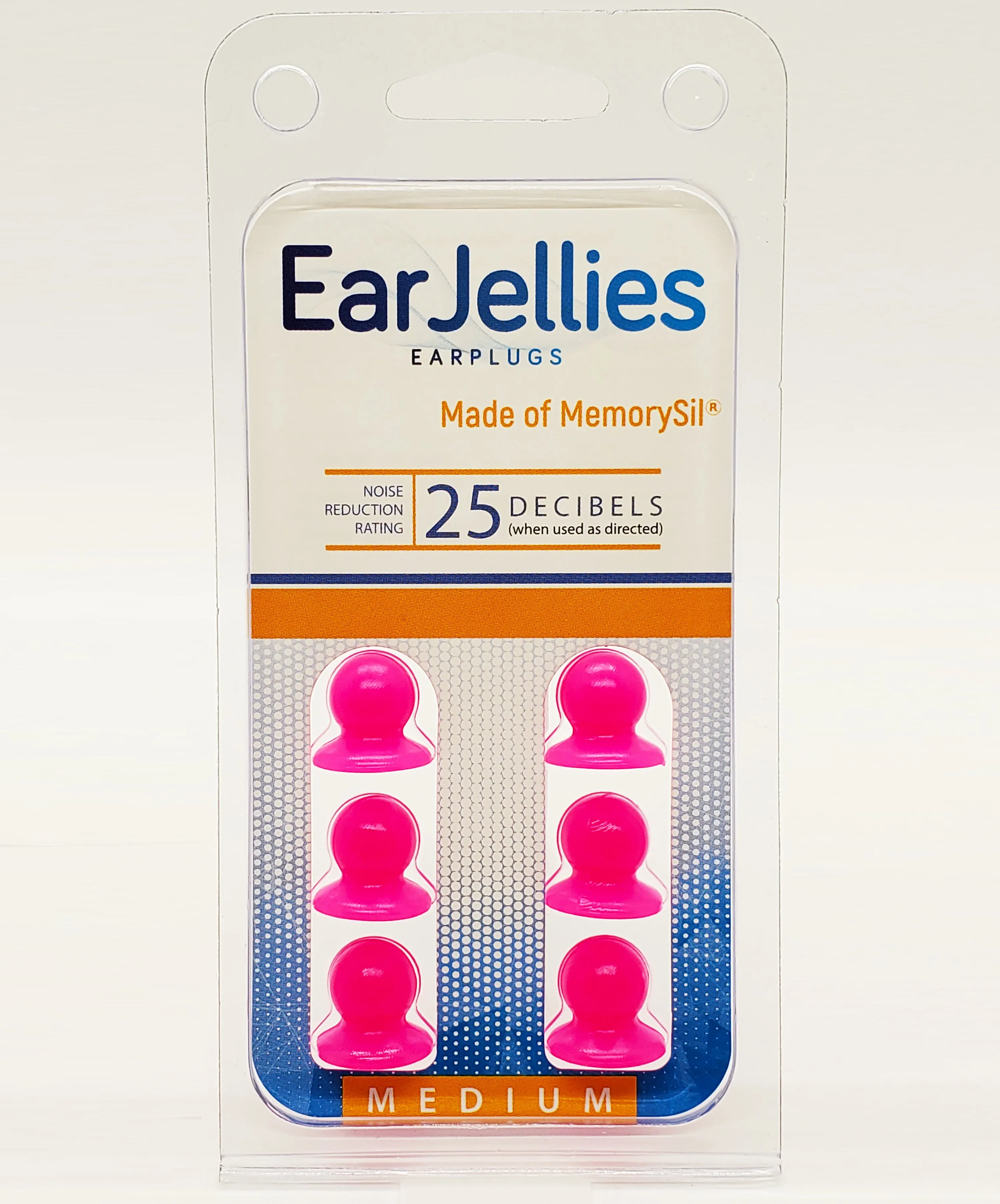 Fluorescent Magenta EarJellies Earplugs - 3 Pairs