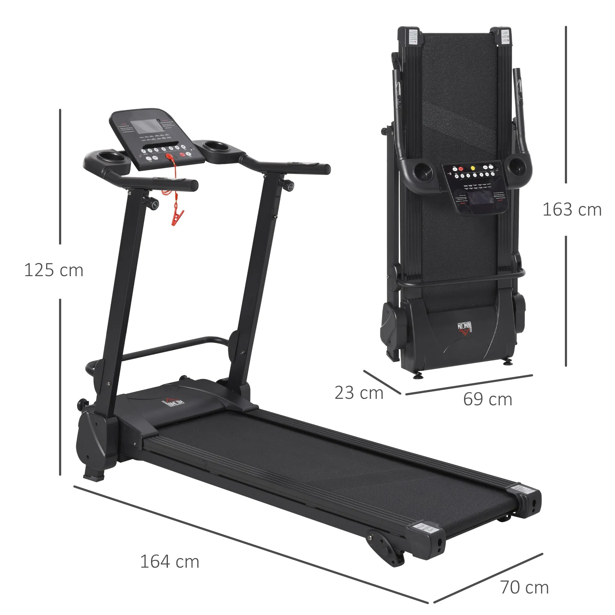 Folding Motorise Treadmill Running Machine LCD MP3 & USB Player w/ 5 Preset Programs