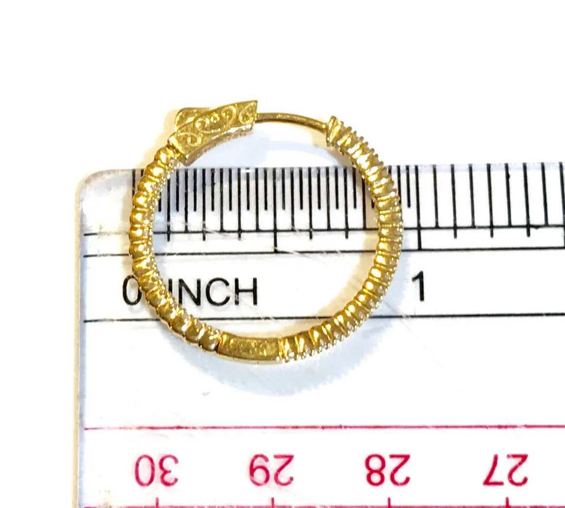 French Clasp Pave 0.9” Hoops