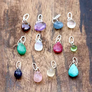 Gemstone Birthstone Drop for Charm Collector pendants