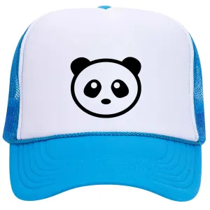 Giant Panda Suede Like Feel Textured Printed Neon 5 Panel High Crown Foam Mesh Back Trucker Hat - For Men and Women