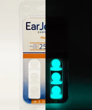 Glow-In-The-Dark EarJellies Earplugs - 3 Pairs