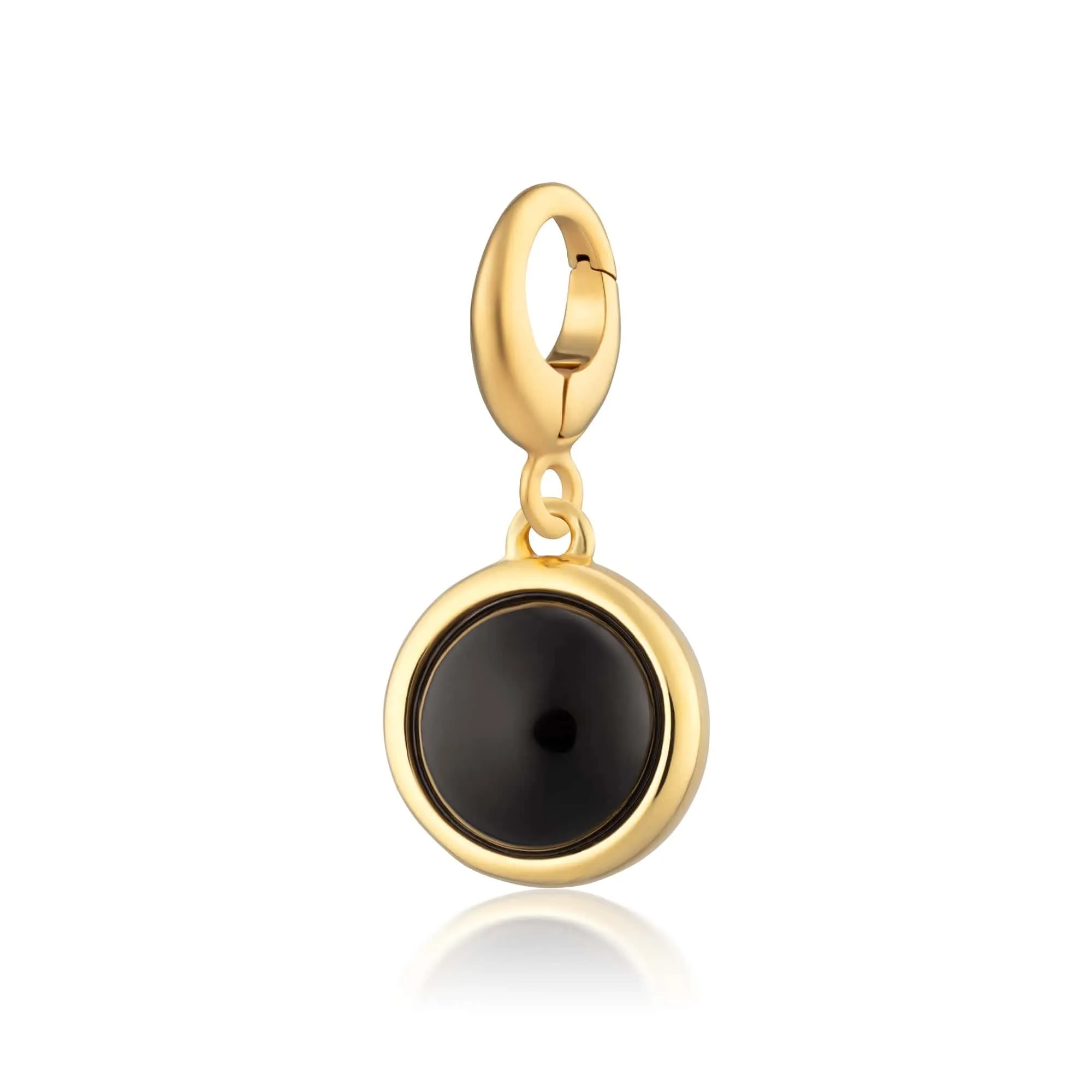 Gold Plated Black Onyx Healing Stone Charm (Protection)