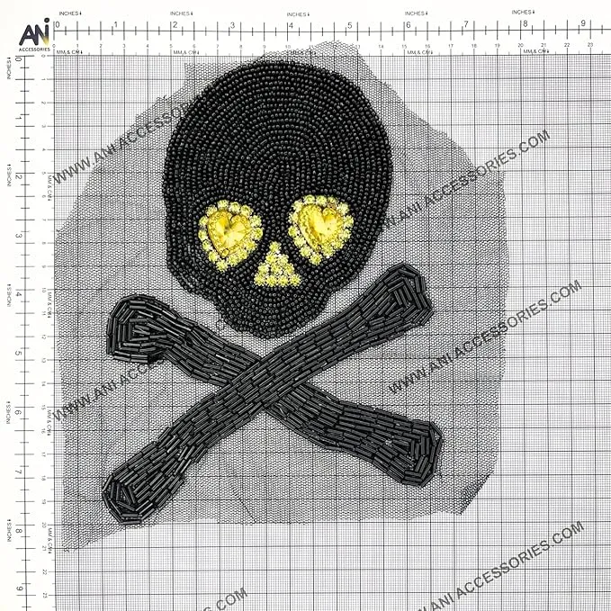 Handmade 3D Skull Applique Sew Patch