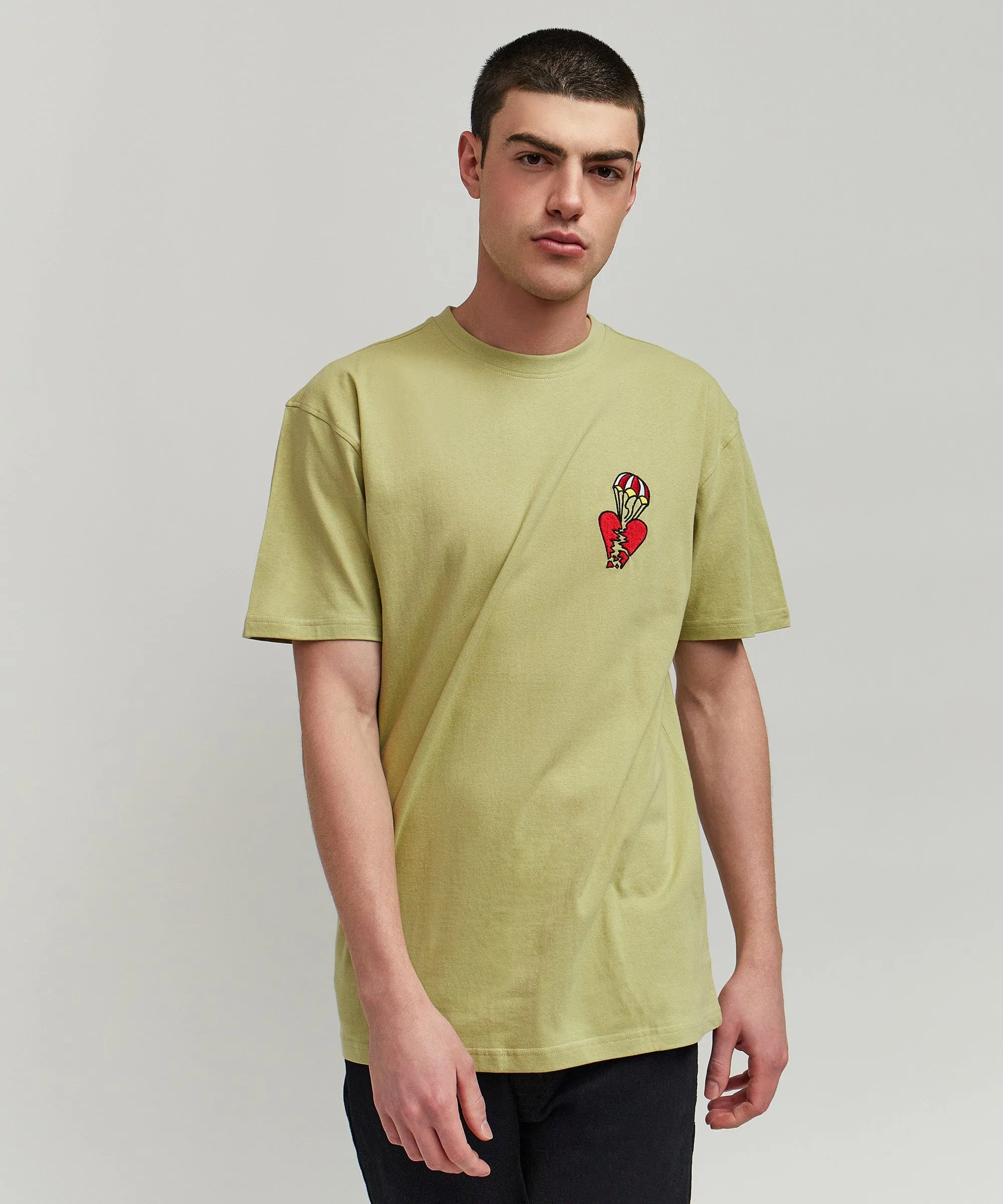 Heart Broken Short Sleeve Tee - Olive Green