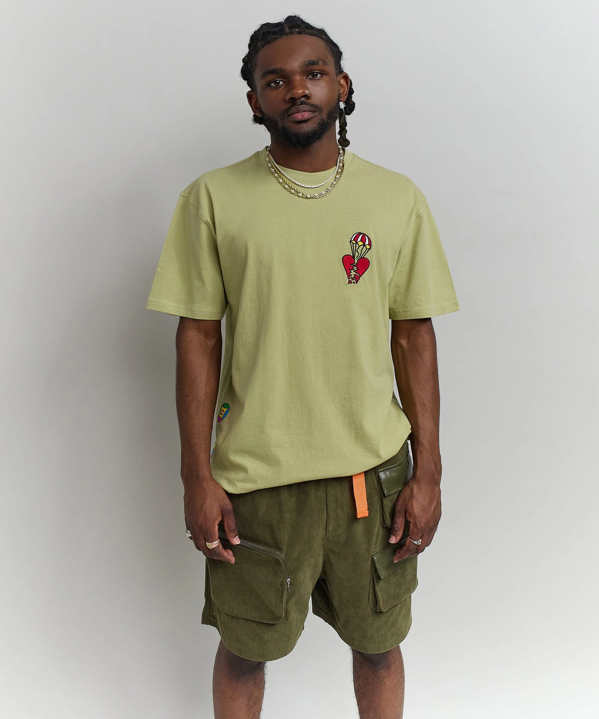 Heart Broken Short Sleeve Tee - Olive Green