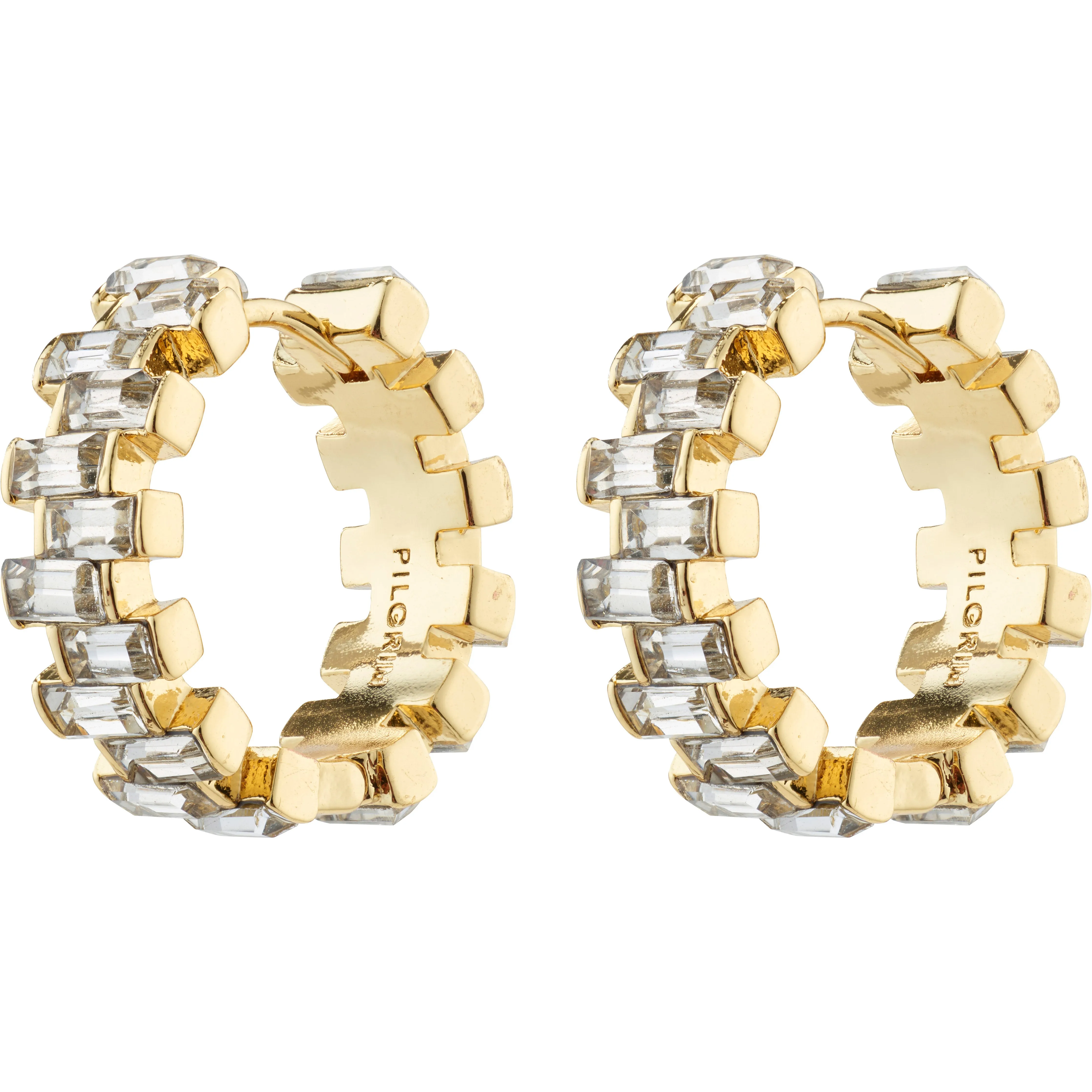 HELI recycled crystal hoop earrings gold-plated