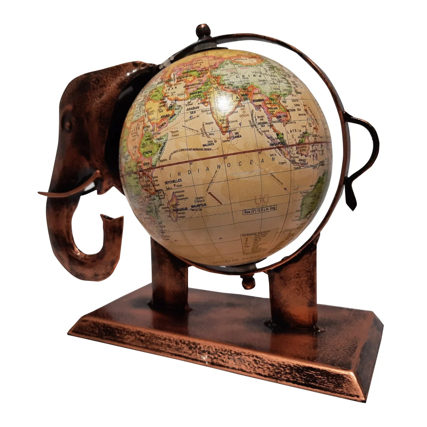 Iron Elephant Design with Globe