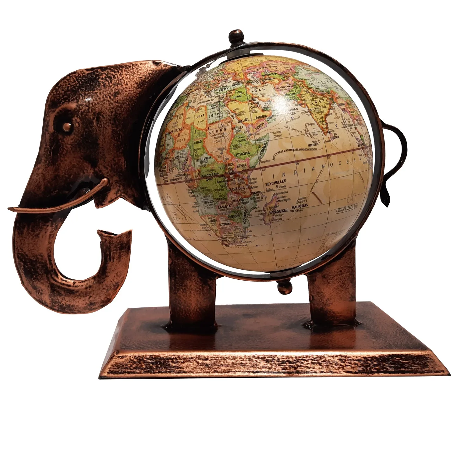 Iron Elephant Design with Globe