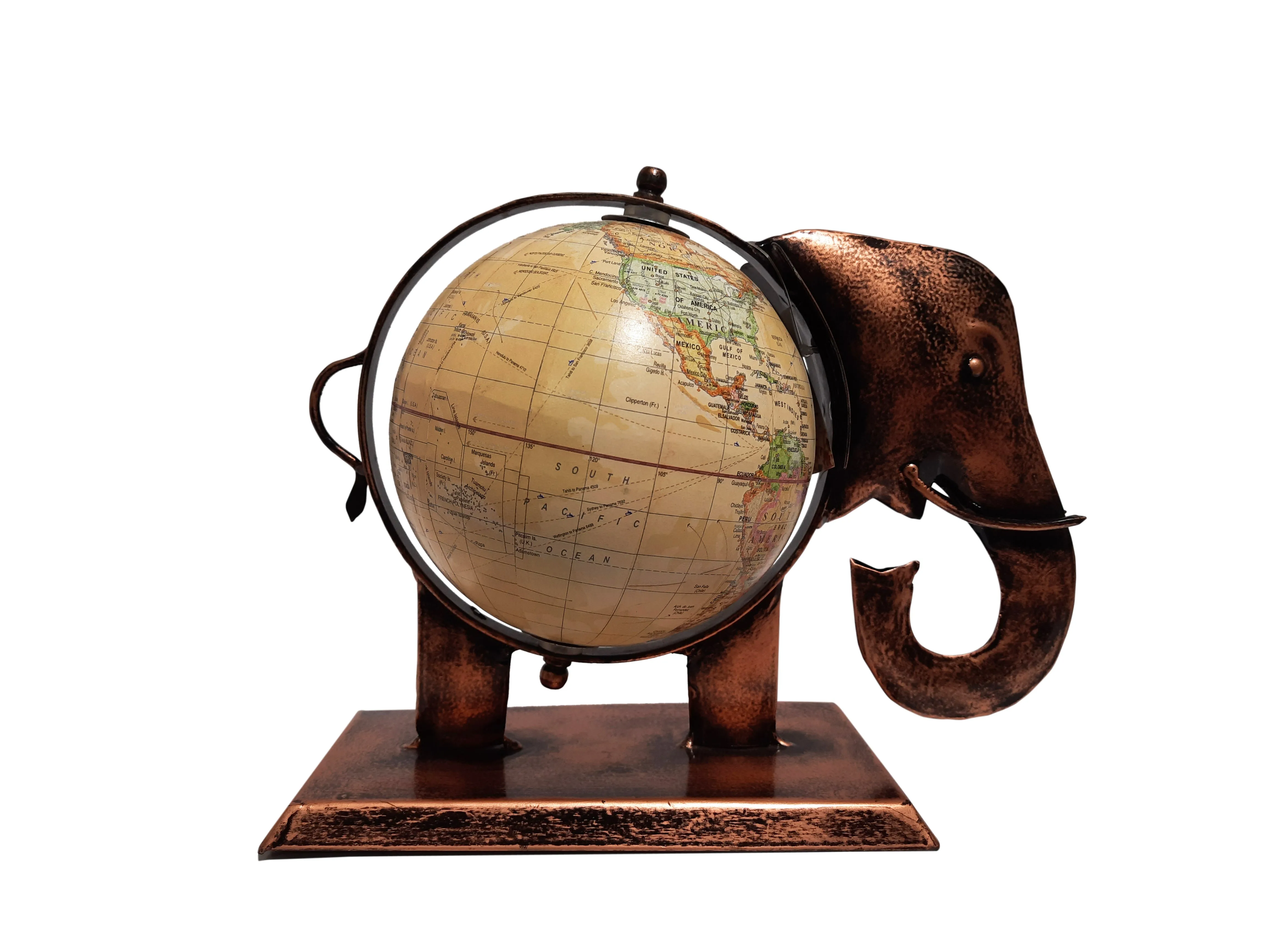 Iron Elephant Design with Globe