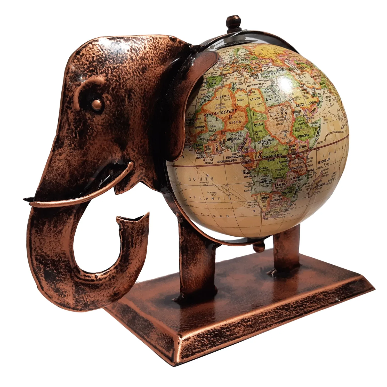 Iron Elephant Design with Globe