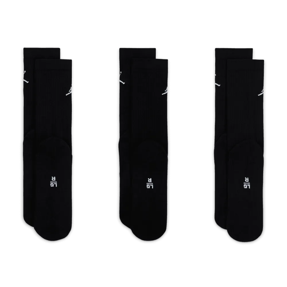 Jordan Everyday Crew Socks (3 pairs) 'Black/White'