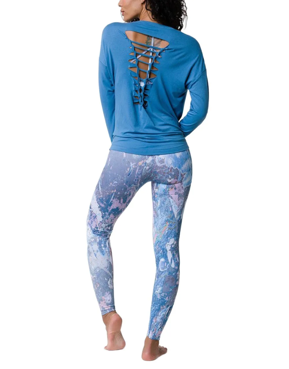 Last Chance! Onzie Hot Yoga Braid Back Top 3076 Pewter and Thunder