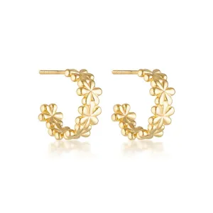 Linda Tahija Daisy Hoop Earrings, Gold or Silver