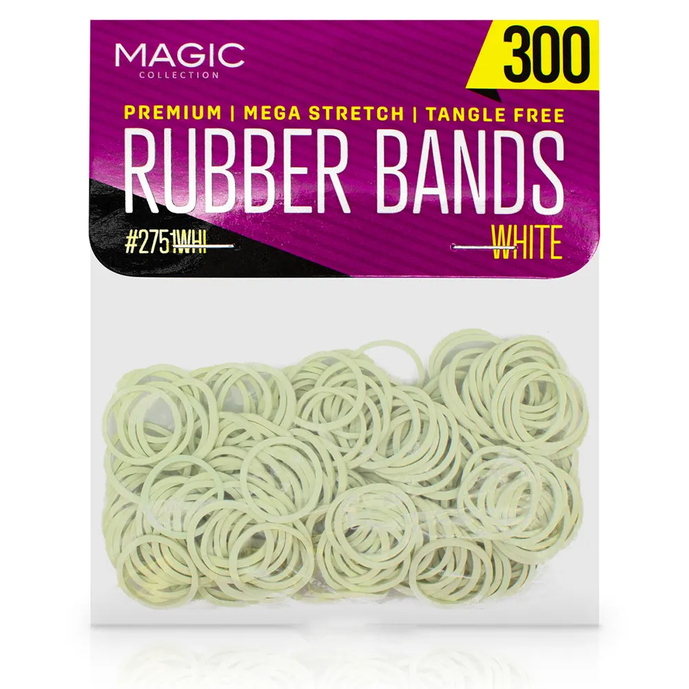 Magic Collection White Rubber Bands 300 pcs