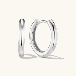 Medium Bold Hoops in Silver