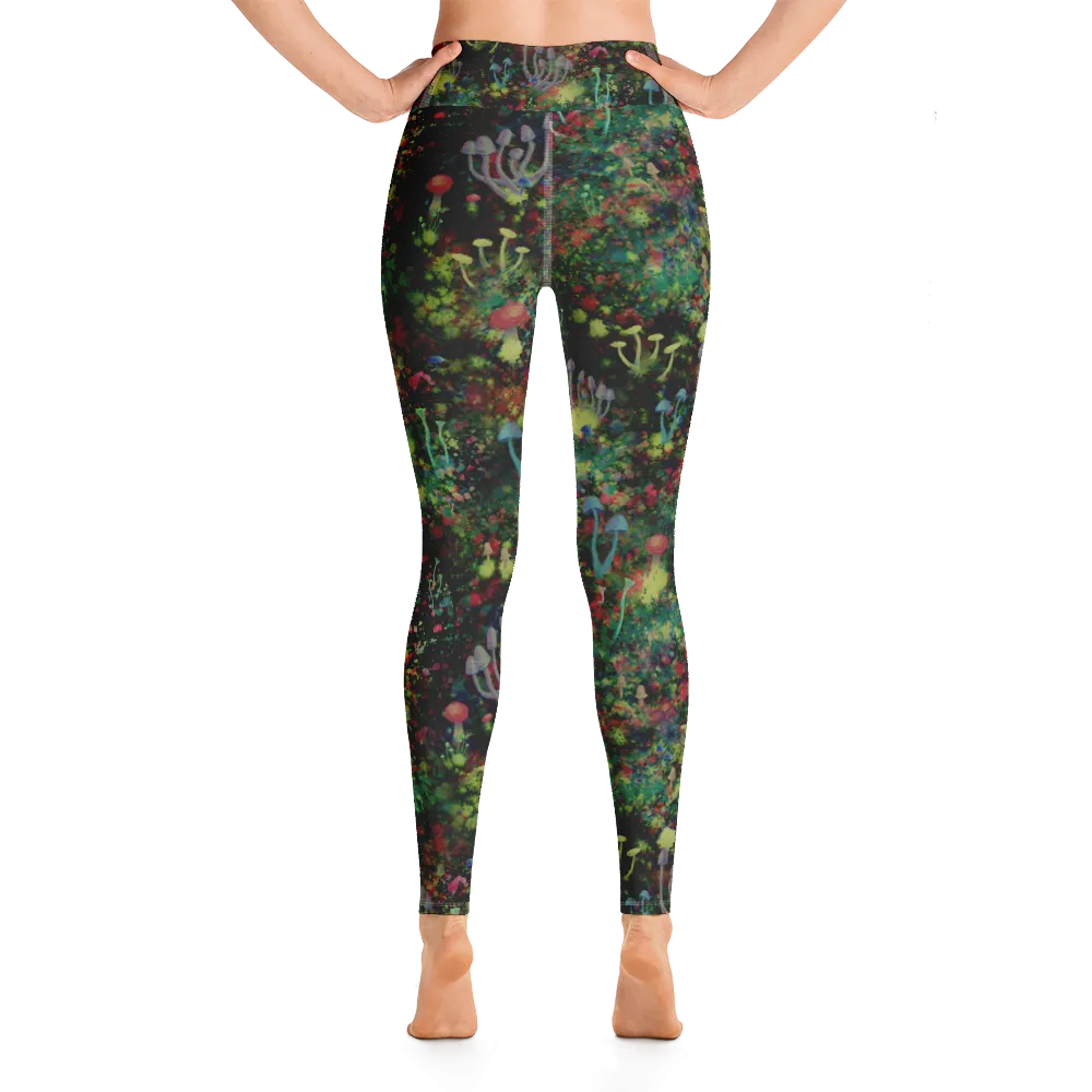 Midnight Mushrooms Yoga Leggings