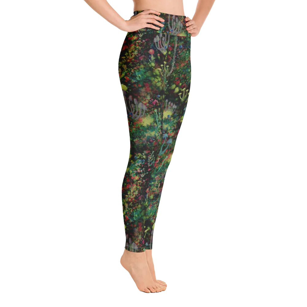 Midnight Mushrooms Yoga Leggings