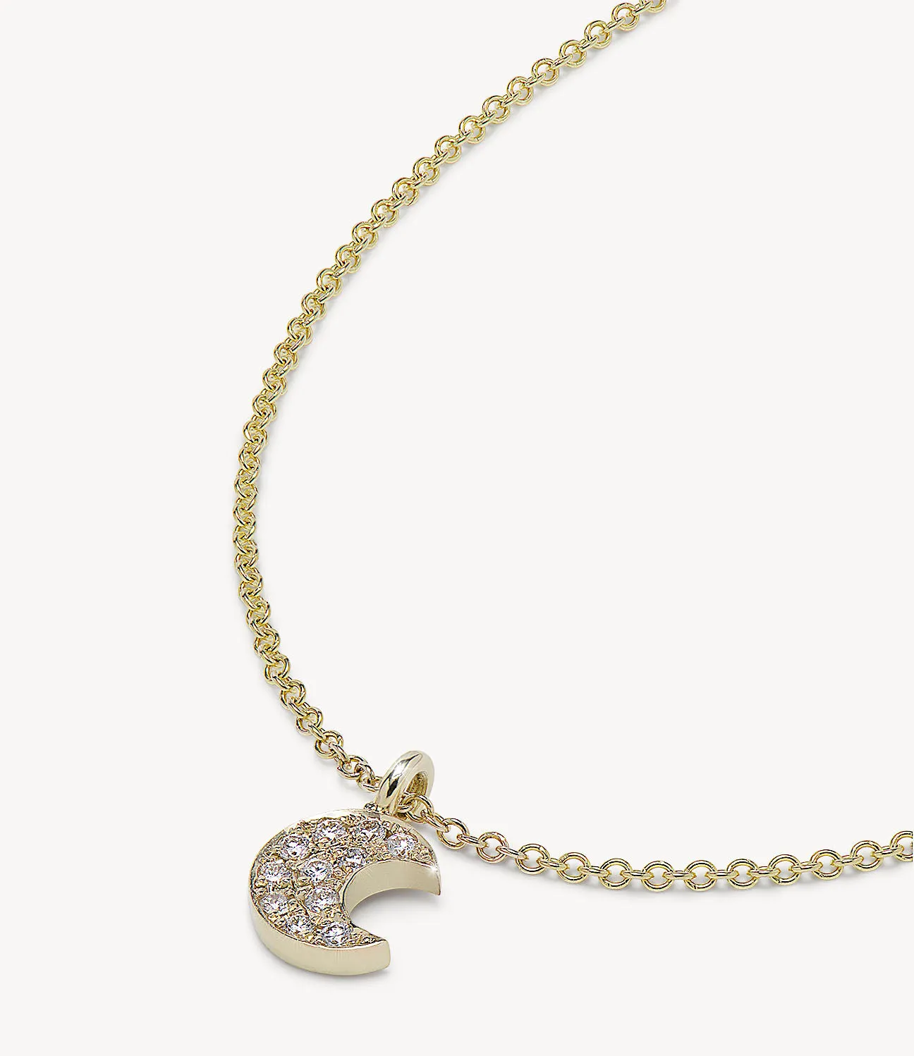 Mini Diamond Crescent Moon Necklace