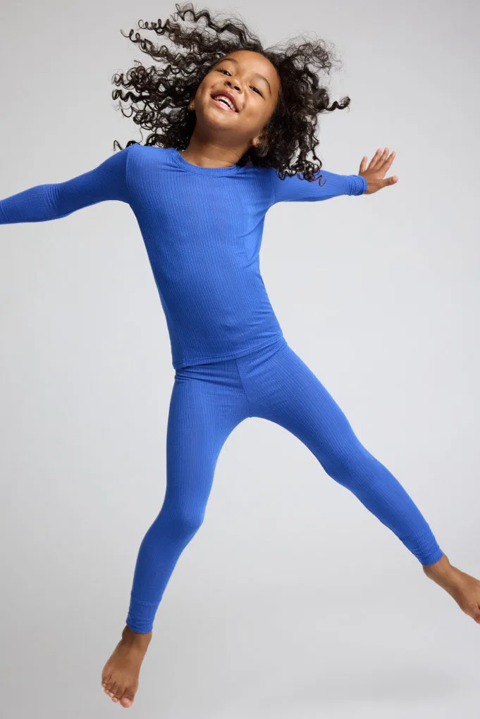 My Mini Long Sleeve Tee and Pants Set in Cobalt