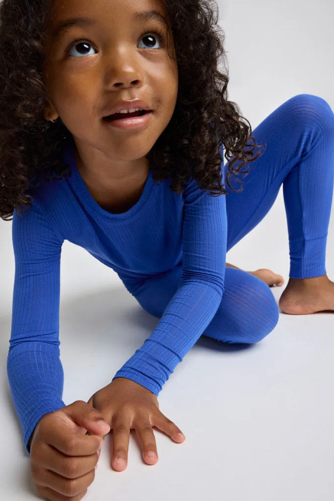 My Mini Long Sleeve Tee and Pants Set in Cobalt