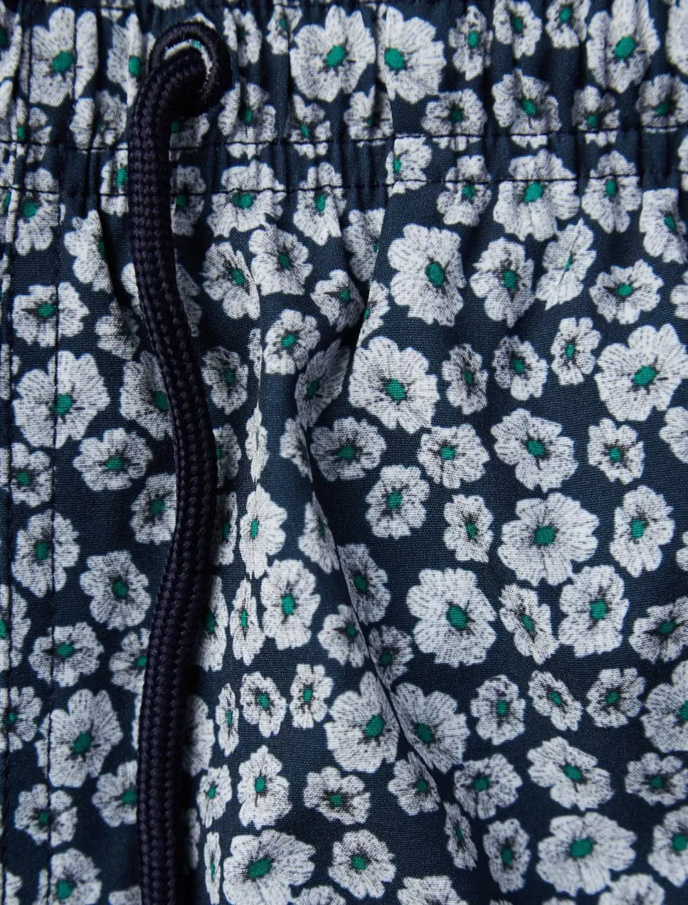 Navy Flower Print Swim Shorts