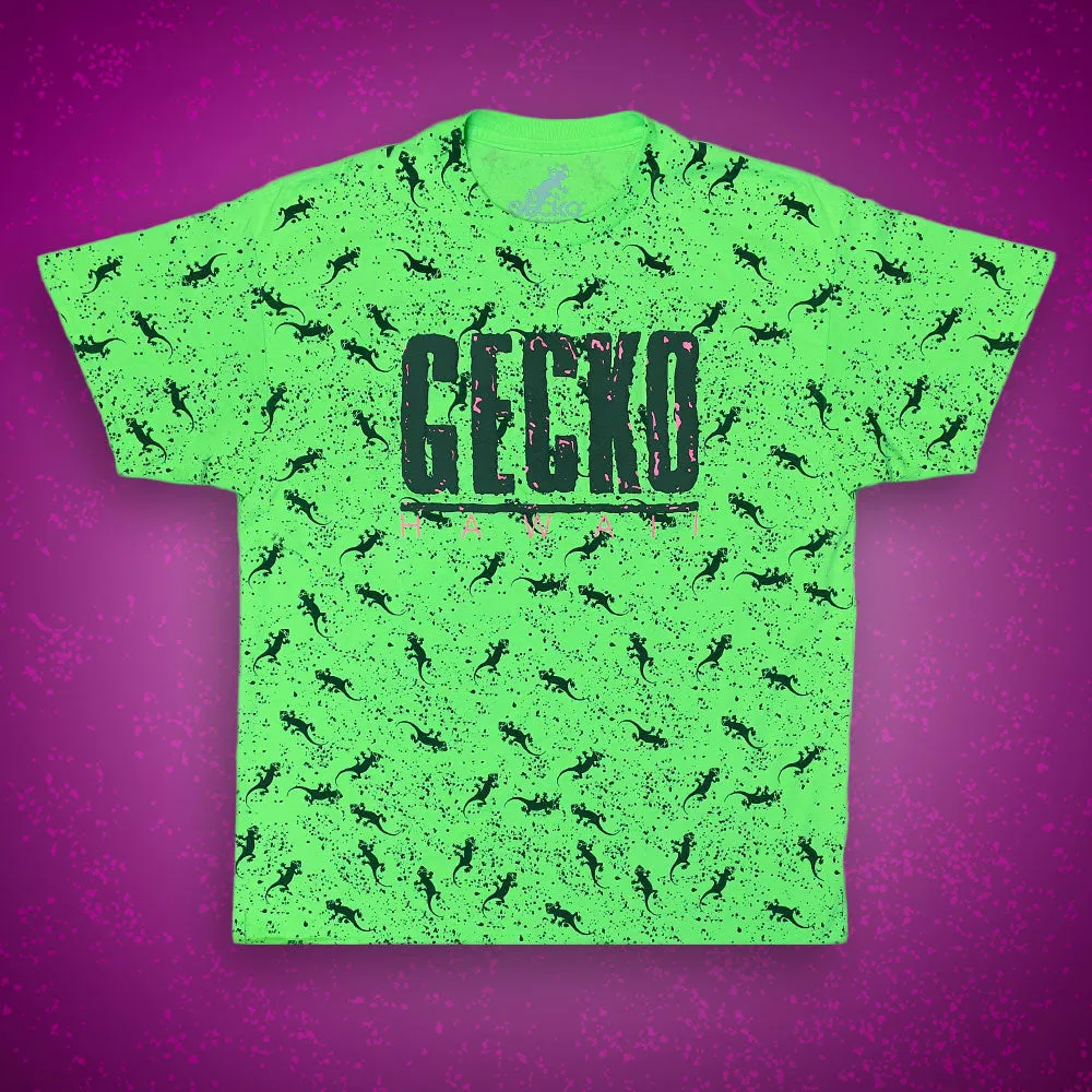 Neon Green Forever Gecko Puffed Lava Tee