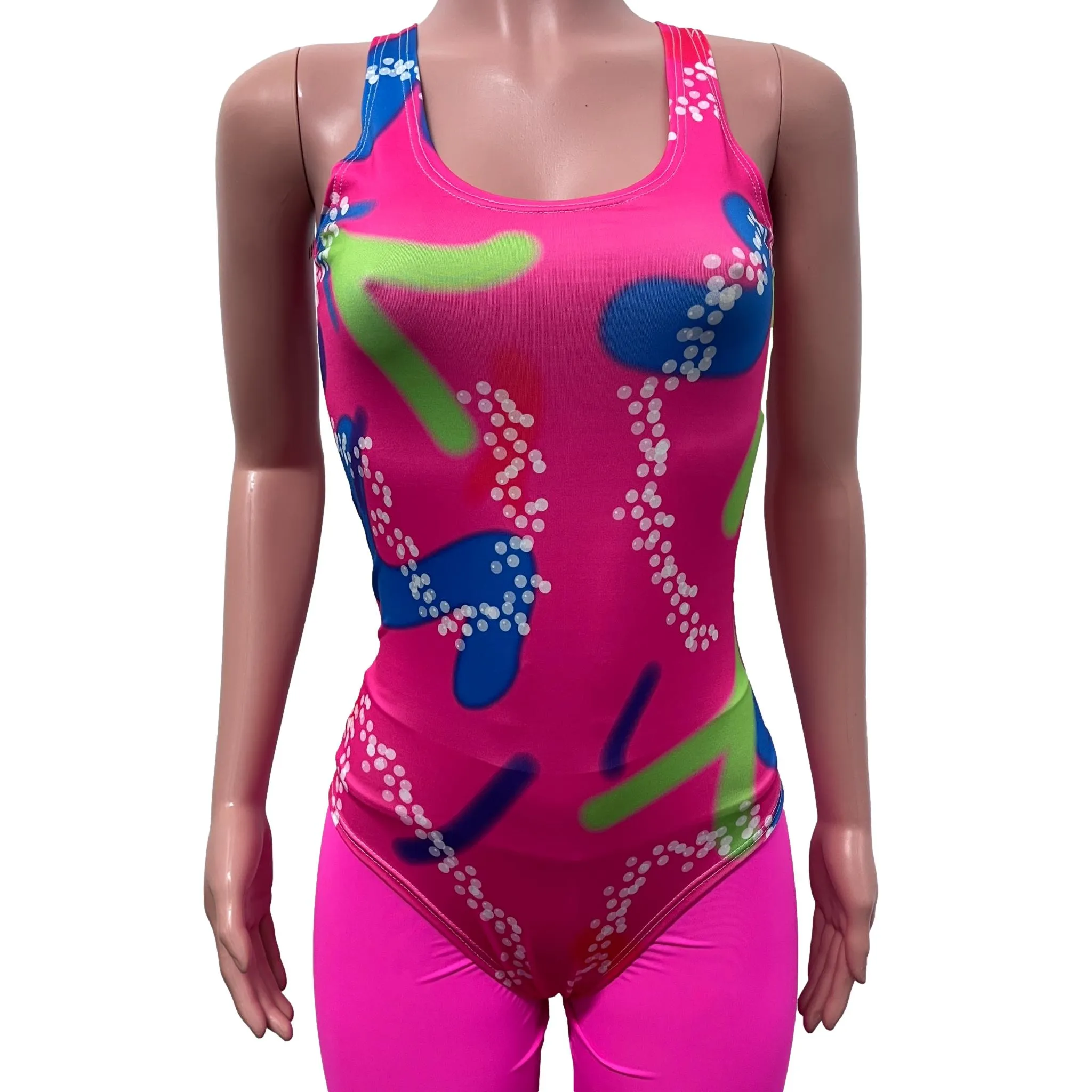 Neon Malibu Costume | Barbie Costume Cosplay Inspiration | Pink Leotard and Shorts