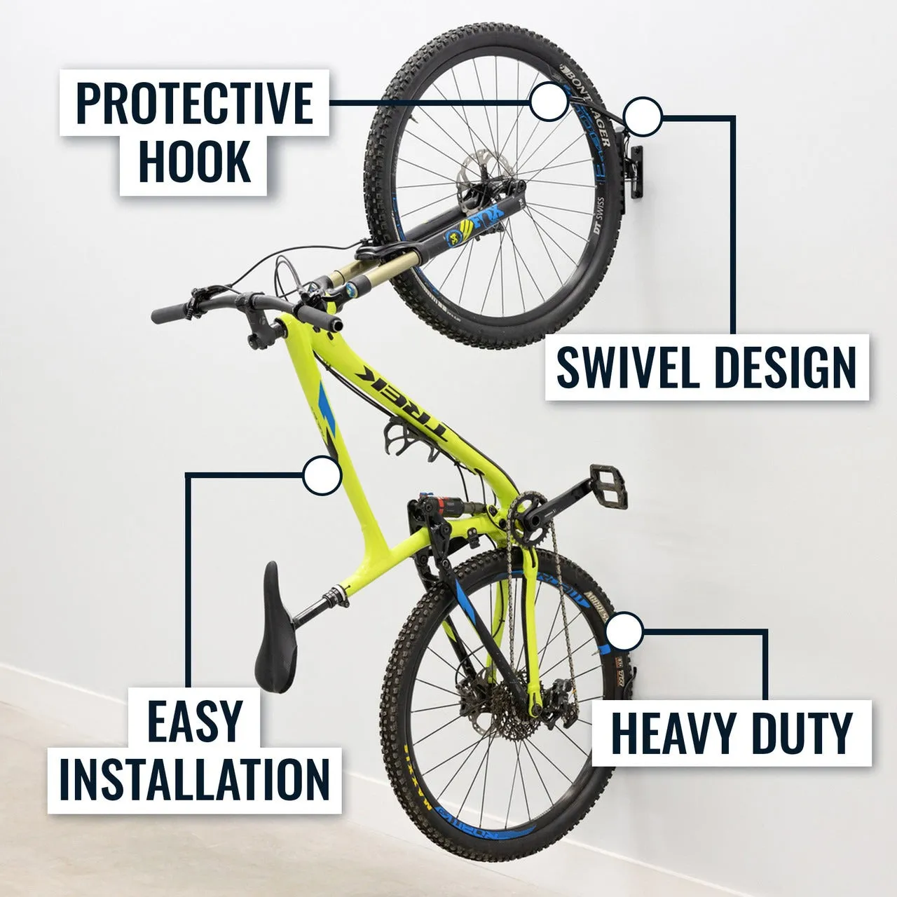 OUTLET | Swivel Mount Bike Storage Rack | 2 Bike Garage Wall Hooks