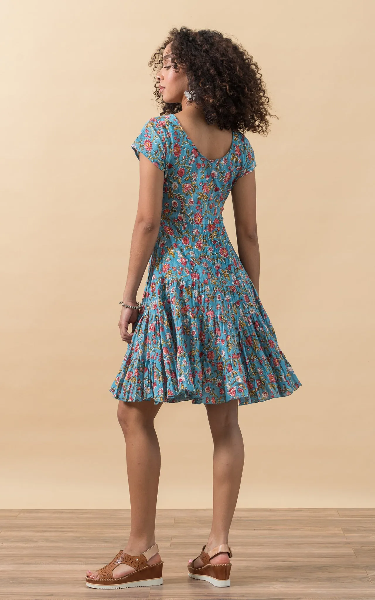 Paloma Dress, Short, Cap Sleeve, Secret Garden