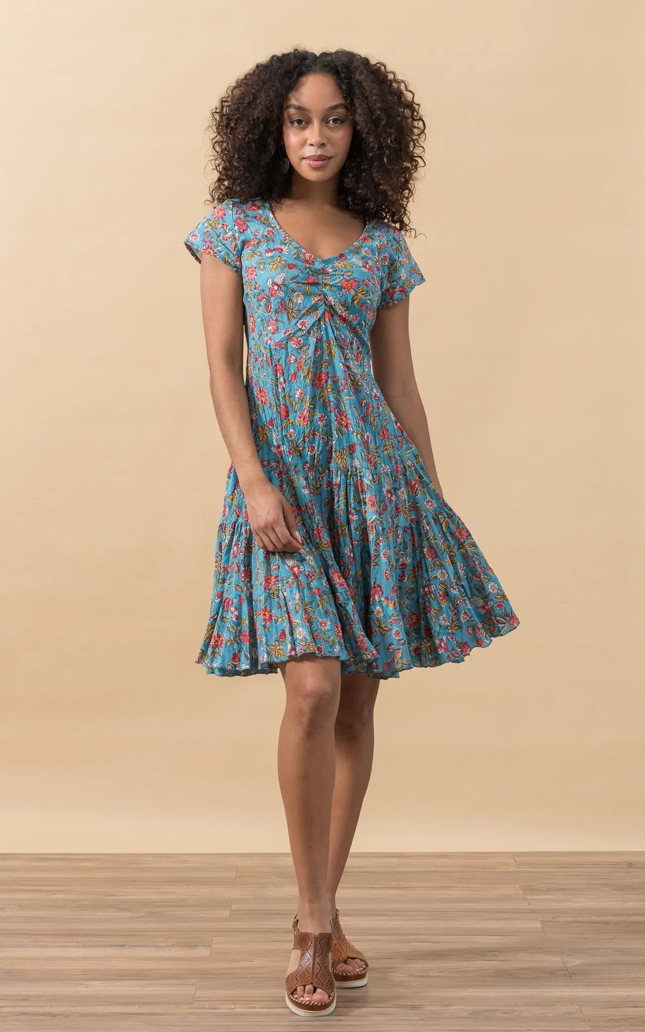 Paloma Dress, Short, Cap Sleeve, Secret Garden