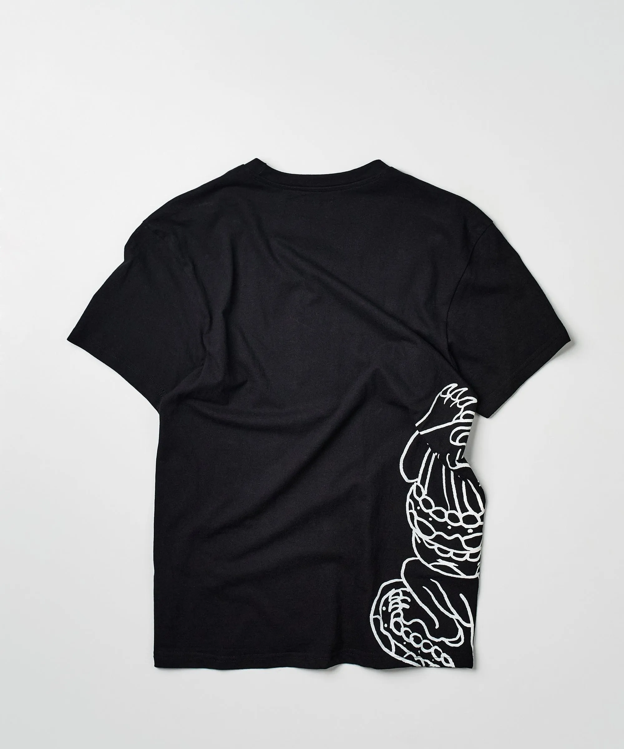 Panter Short Sleeve Graphic Print Embroidered Detail Tee - Black