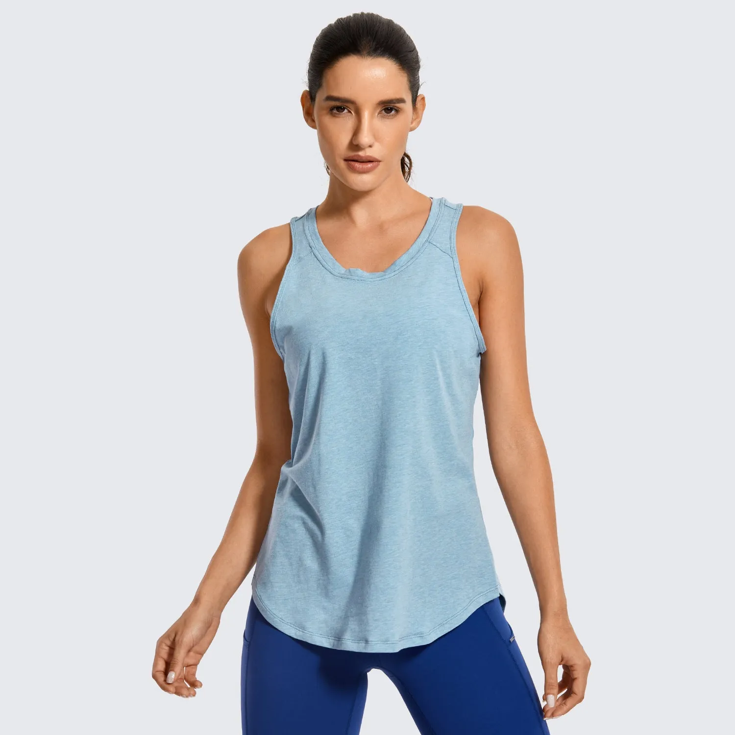 Pima Cotton Tank Split Open Back