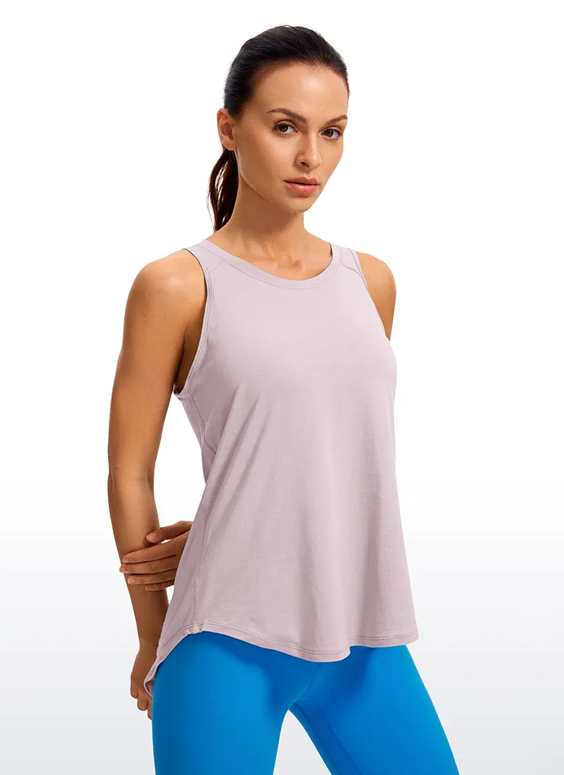 Pima Cotton Tank Split Open Back