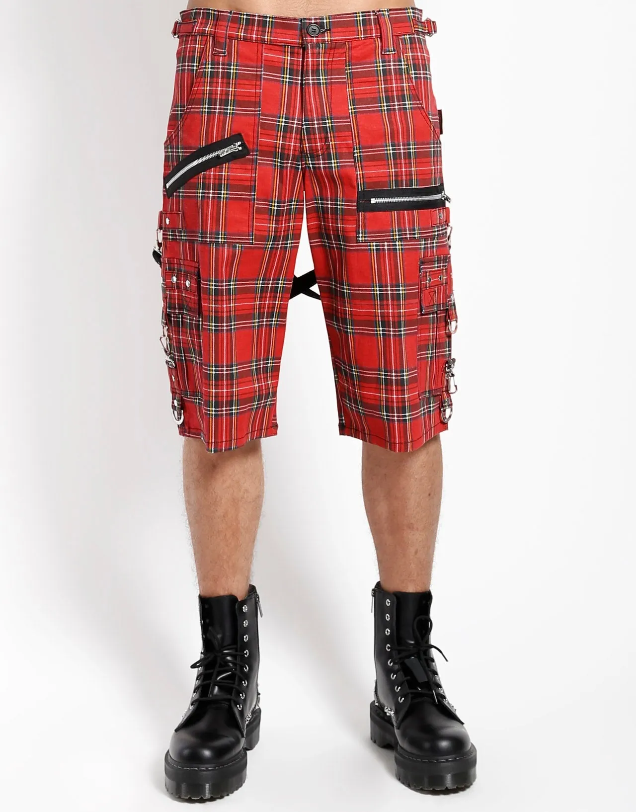 PLAID PUNK SHORT RED PLAID