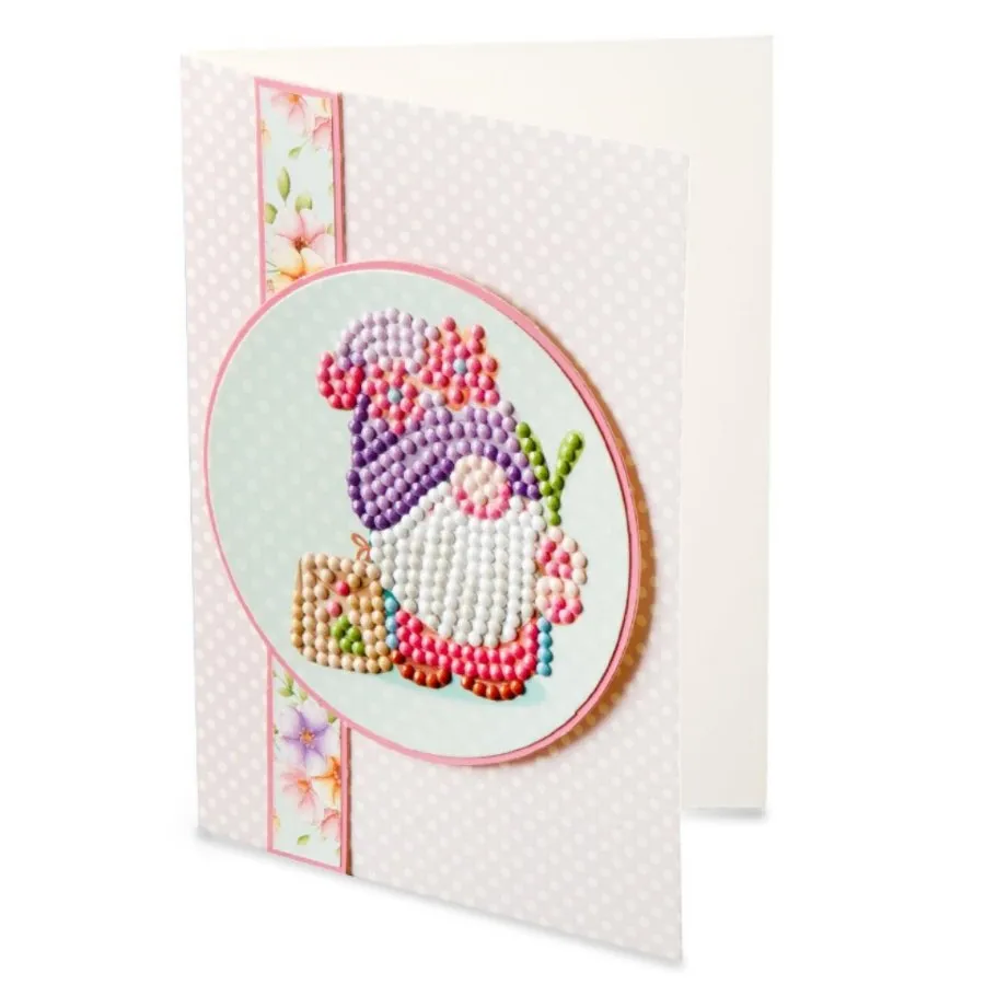 "Gnomes Flower Garden" Crystal Art Paper Crafting Kit