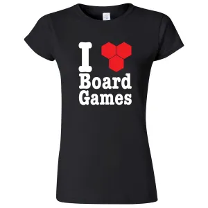 "I Love Board Games" women's t-shirt