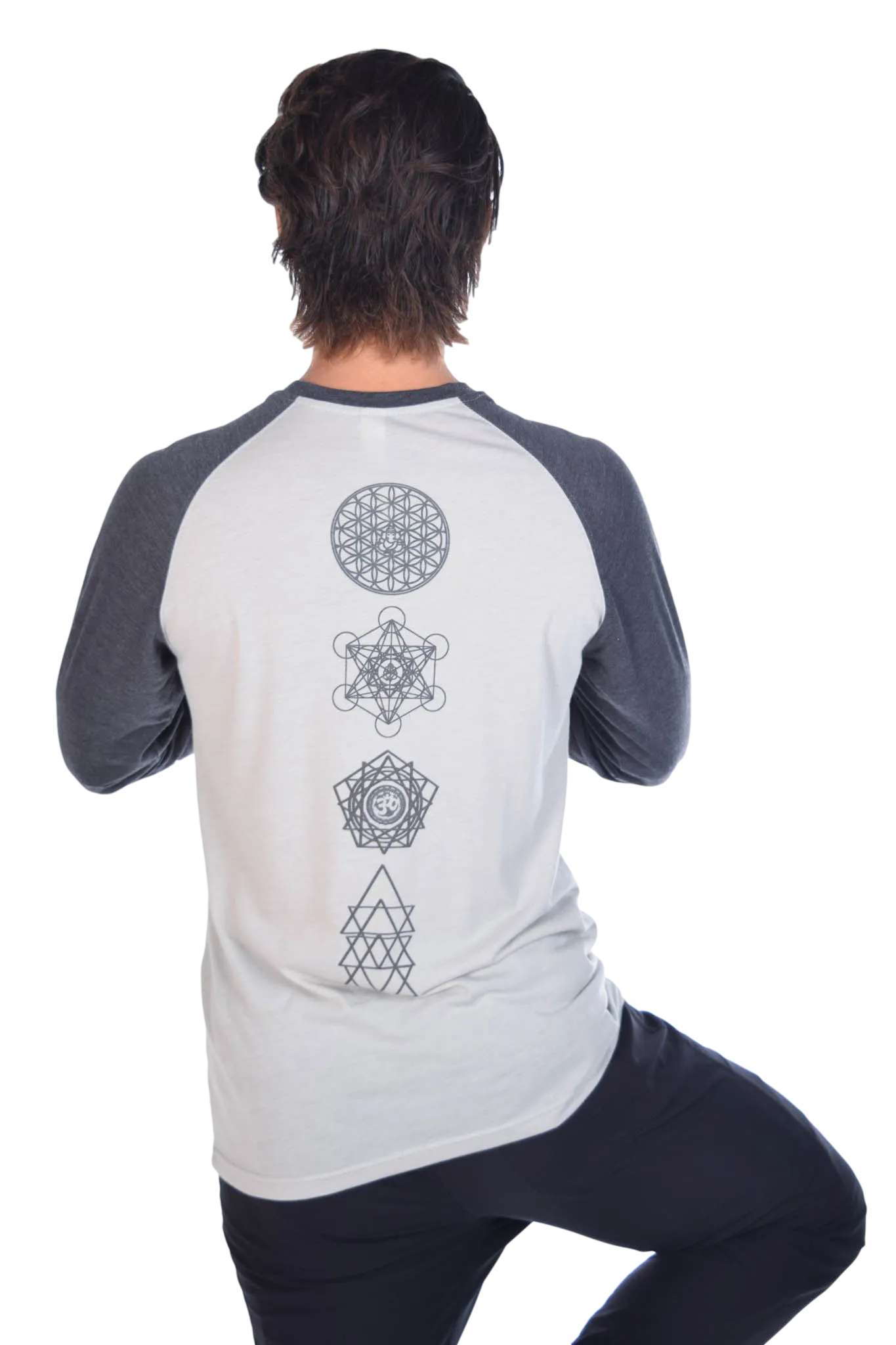 Rainbow Crystal Vibration Diamond Ganesh on Long-Sleeve Men's Raglan