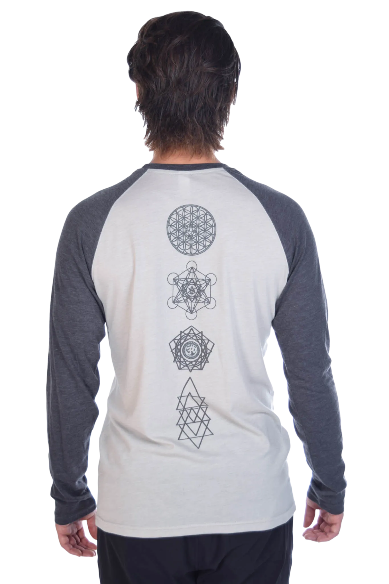 Rainbow Crystal Vibration Diamond Ganesh on Long-Sleeve Men's Raglan