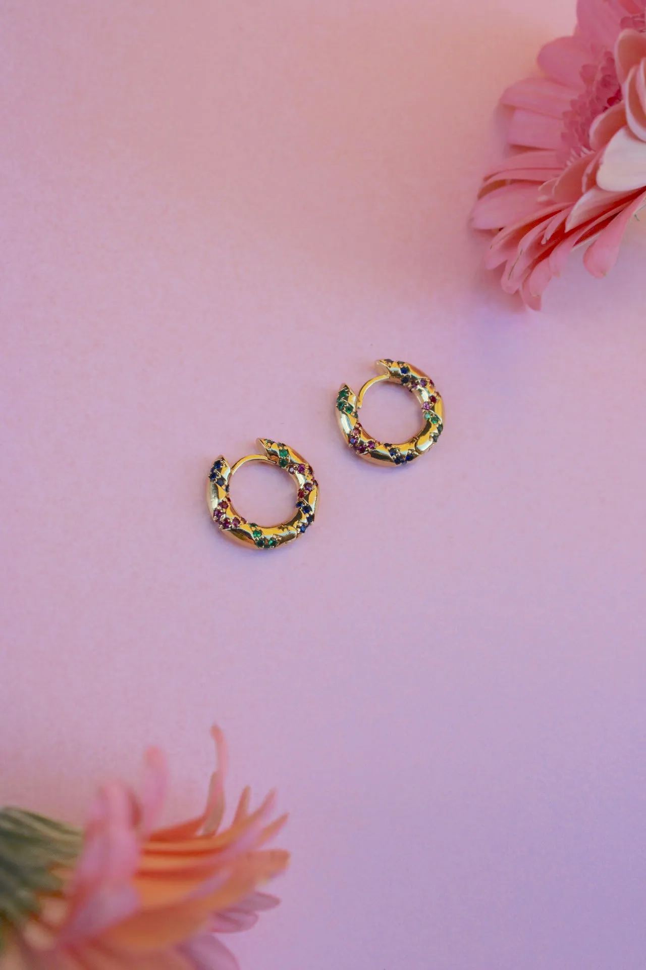 Rainbow Twist Hoops