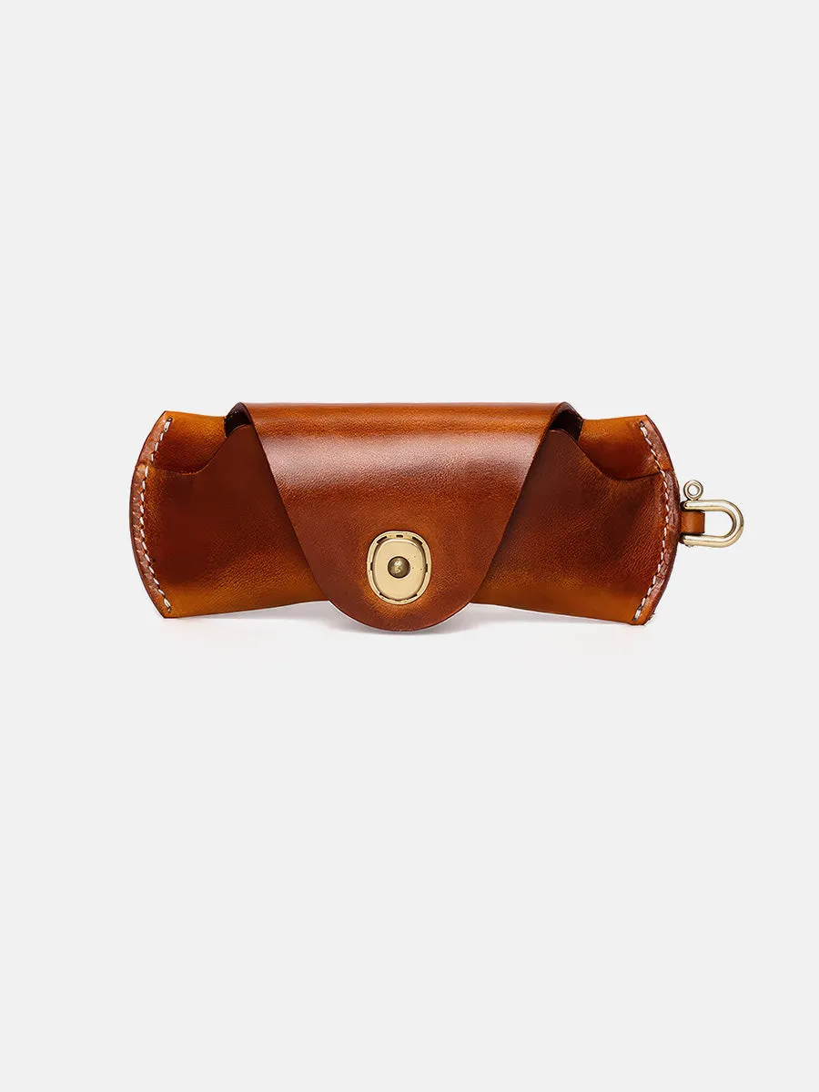 Retro Handmade Genuine Leather Glasses Case