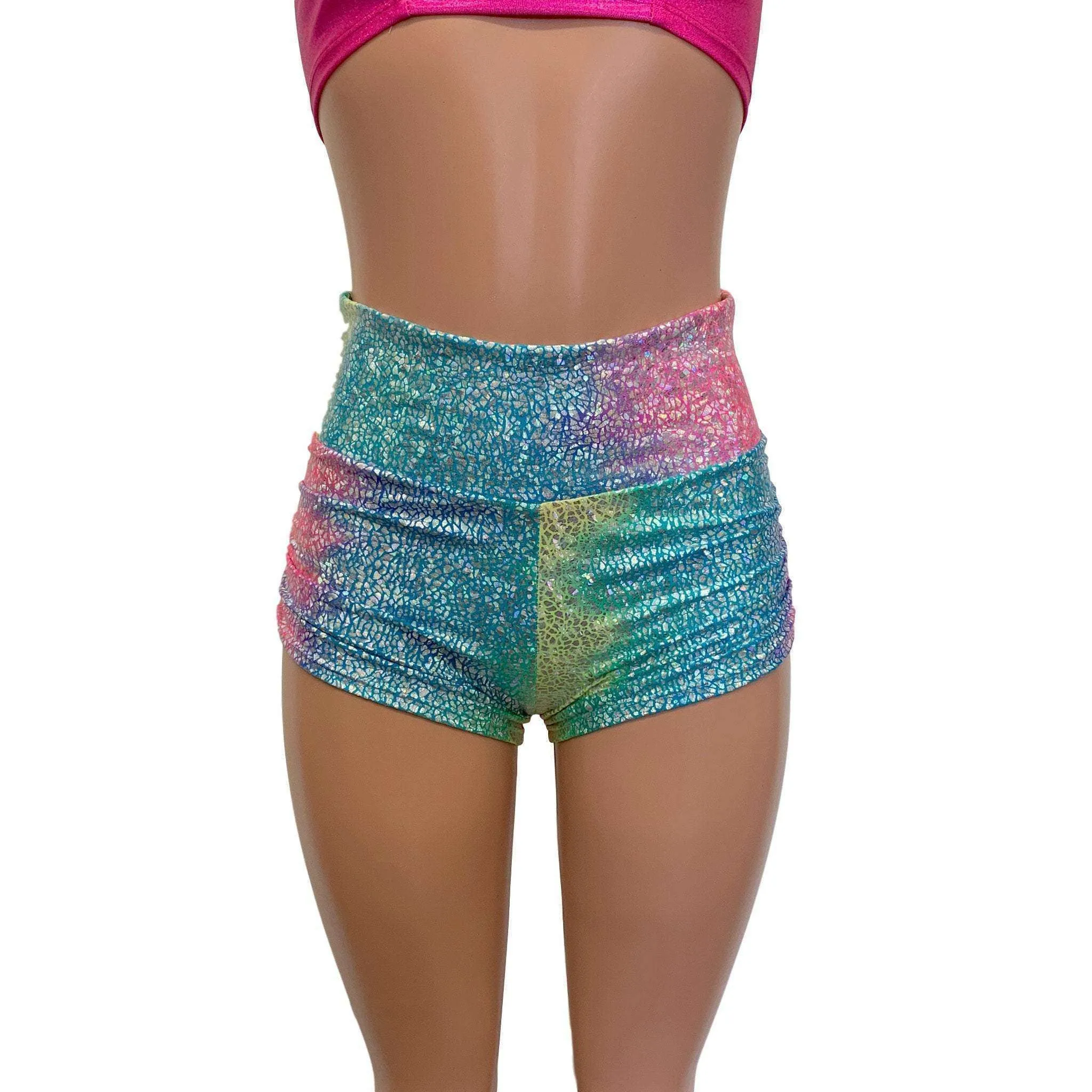 Ruched Booty Shorts - Rainbow Avatar