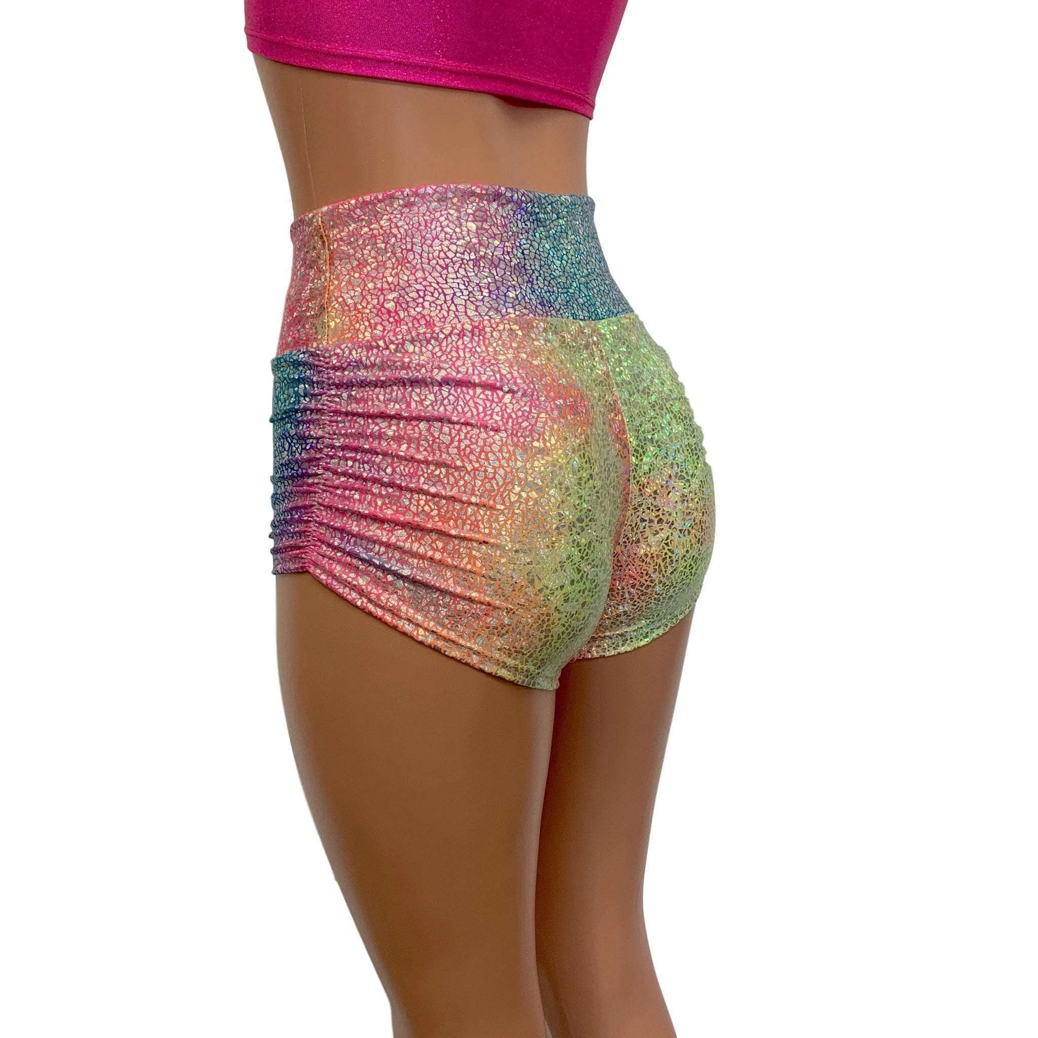 Ruched Booty Shorts - Rainbow Avatar