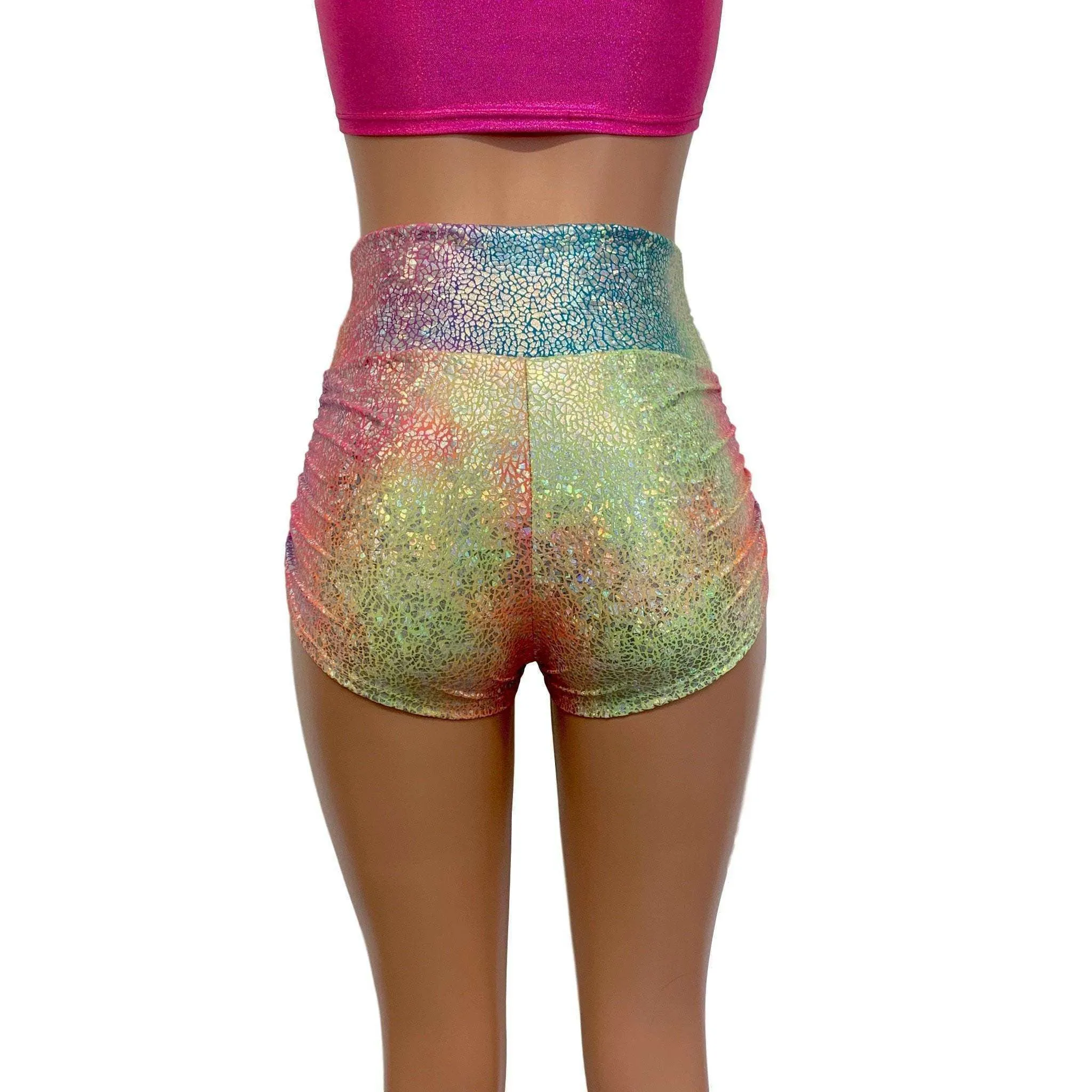 Ruched Booty Shorts - Rainbow Avatar