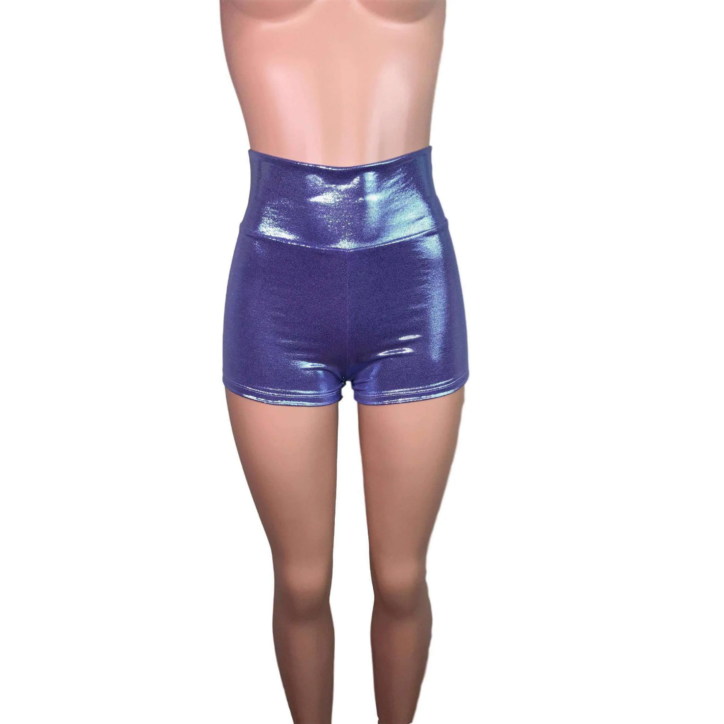 SALE - High Waisted Booty Shorts - Lilac Purple Mystique